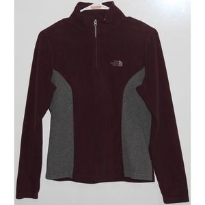 Womens The North Face Purple Gray Fleece Zip Up Pullover Jacket Sweatshirt Small